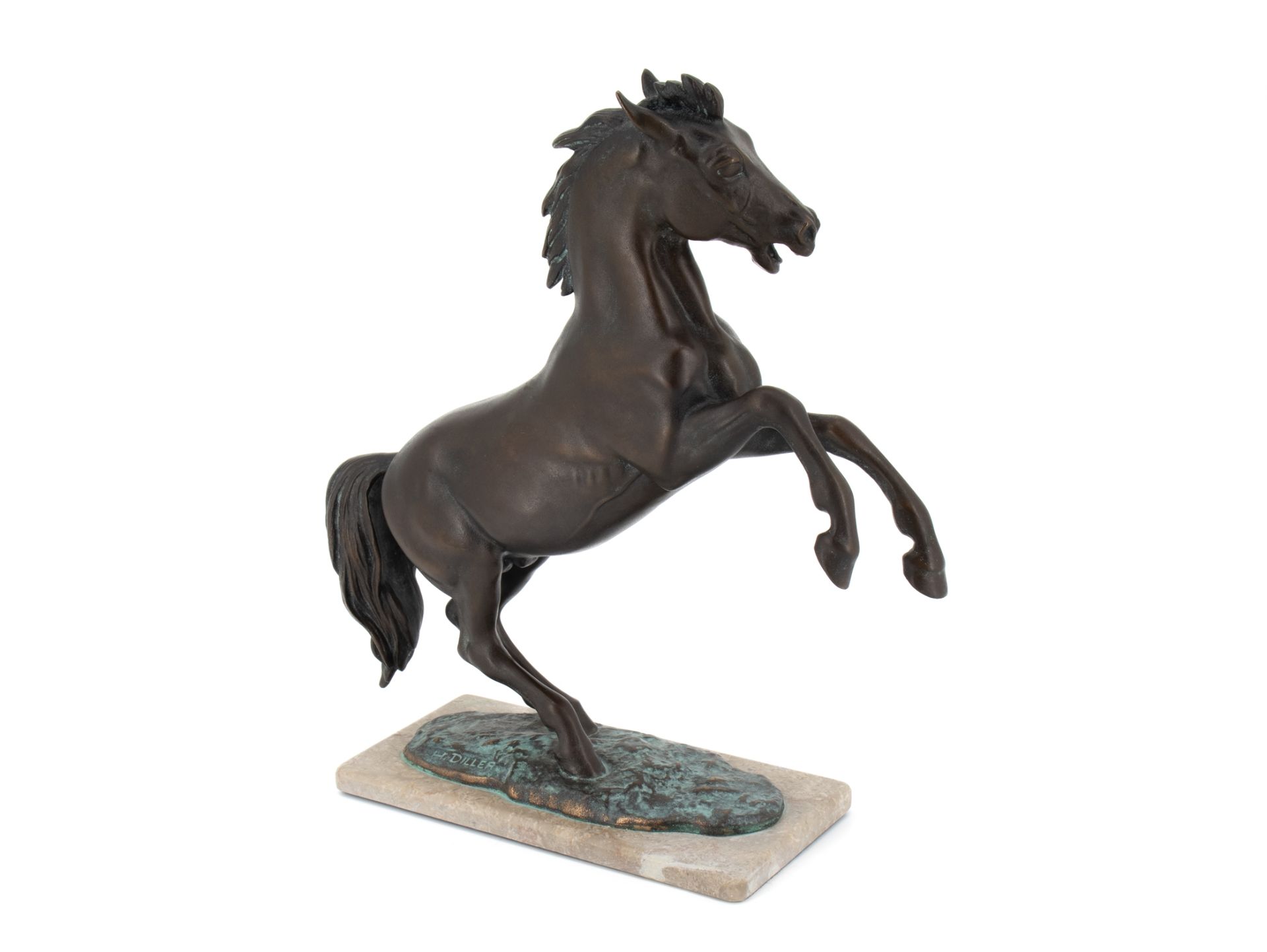 Diller Helmut (1911 - 1984), Bronze sculpture "Steigendes Pferd" (Rising Horse)