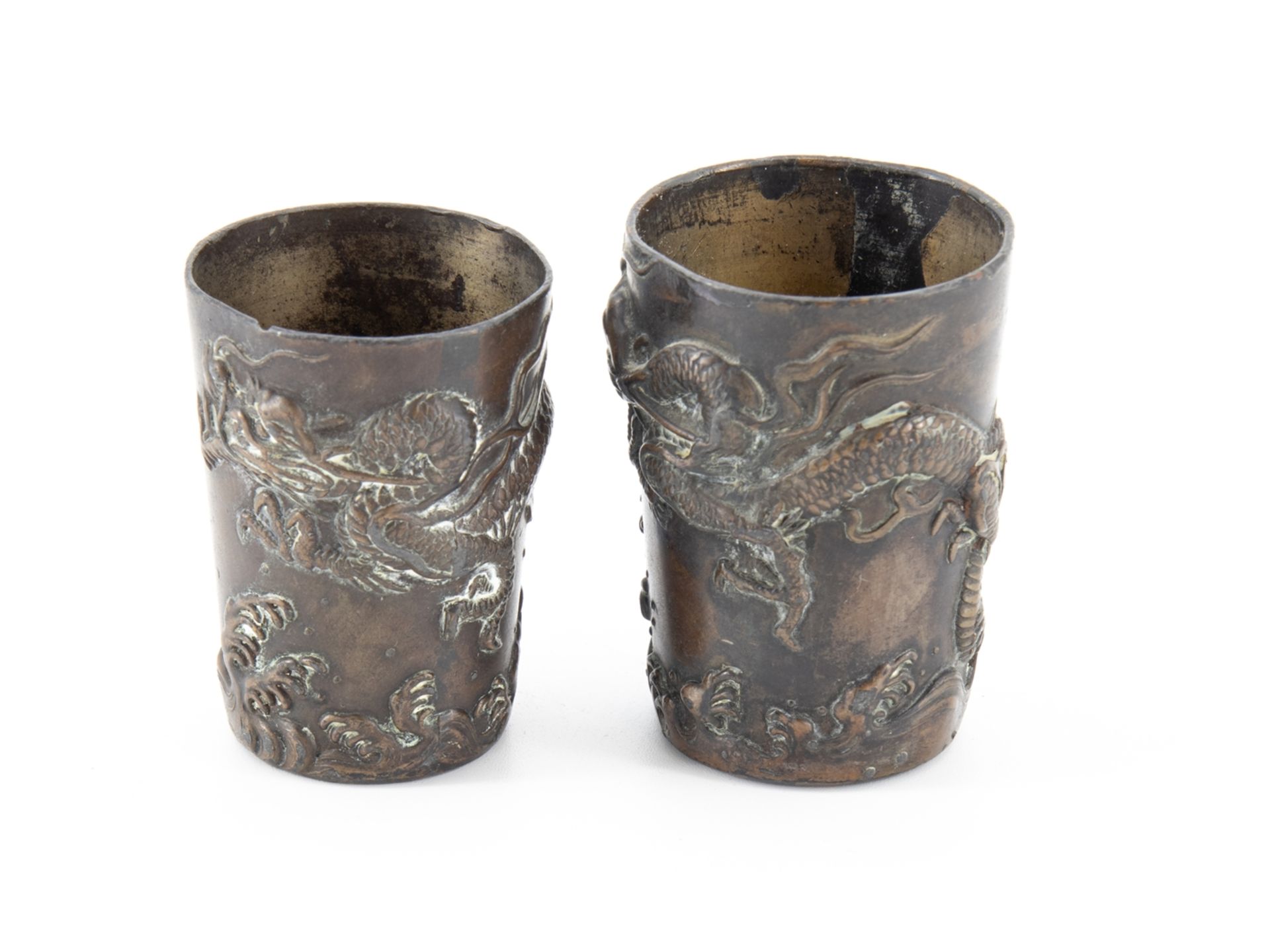 4 cups with dragon motif, China, around 1900 - Image 10 of 12