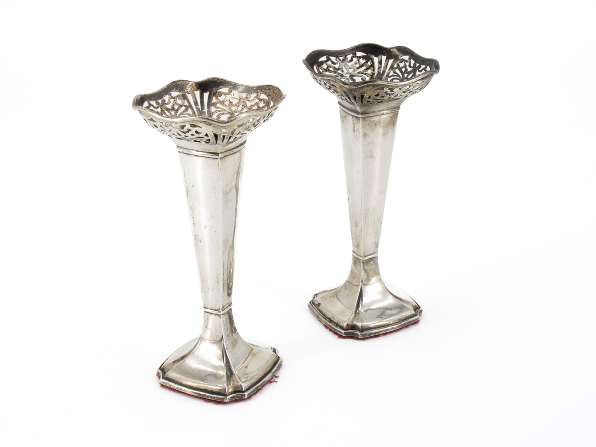 Pair of vases, 925 sterling silver, England, Sheffield, 1916. - Image 6 of 6