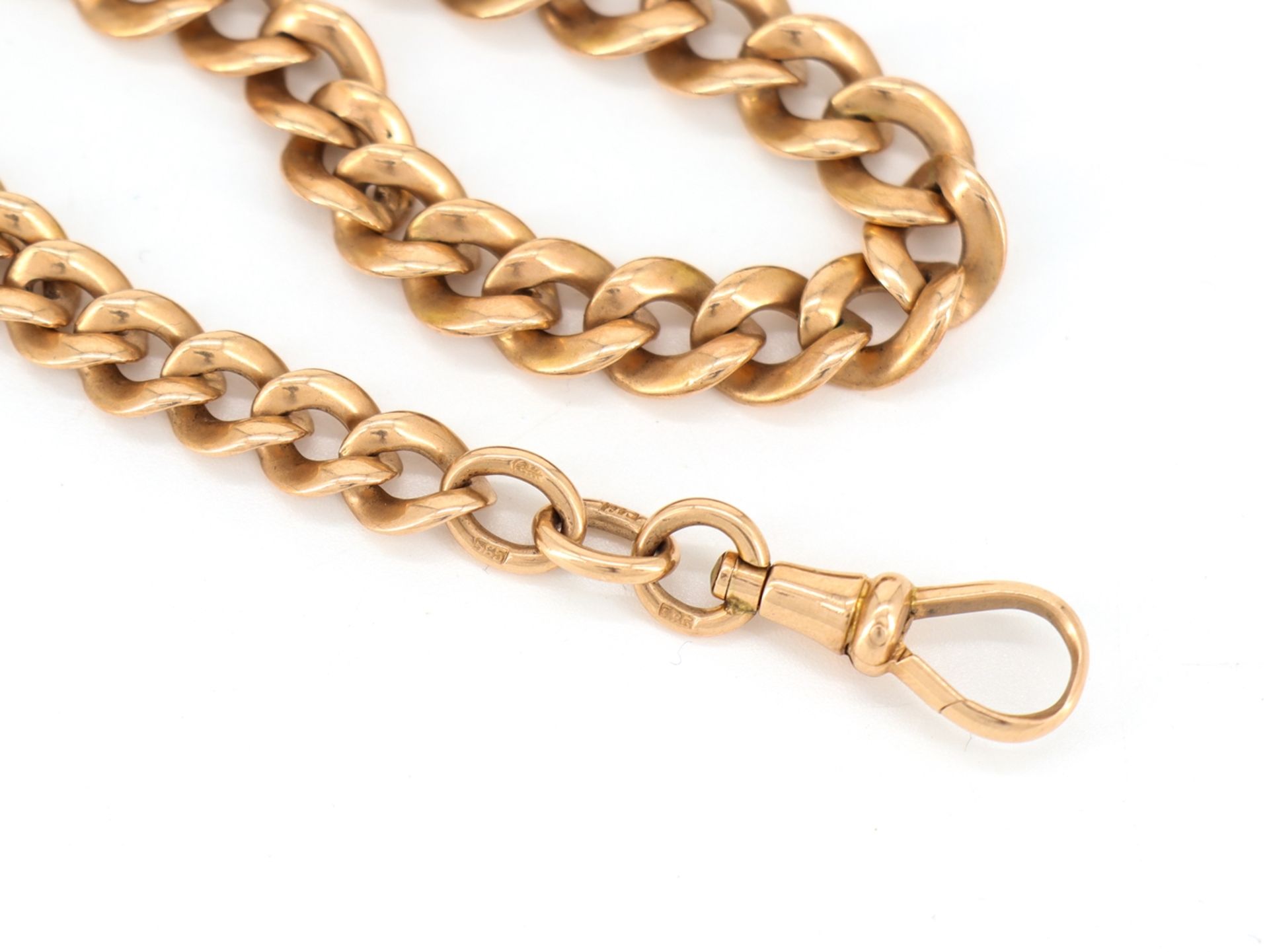Heavy watch chain in 14 K, 585 red gold around 1900. - Image 4 of 4