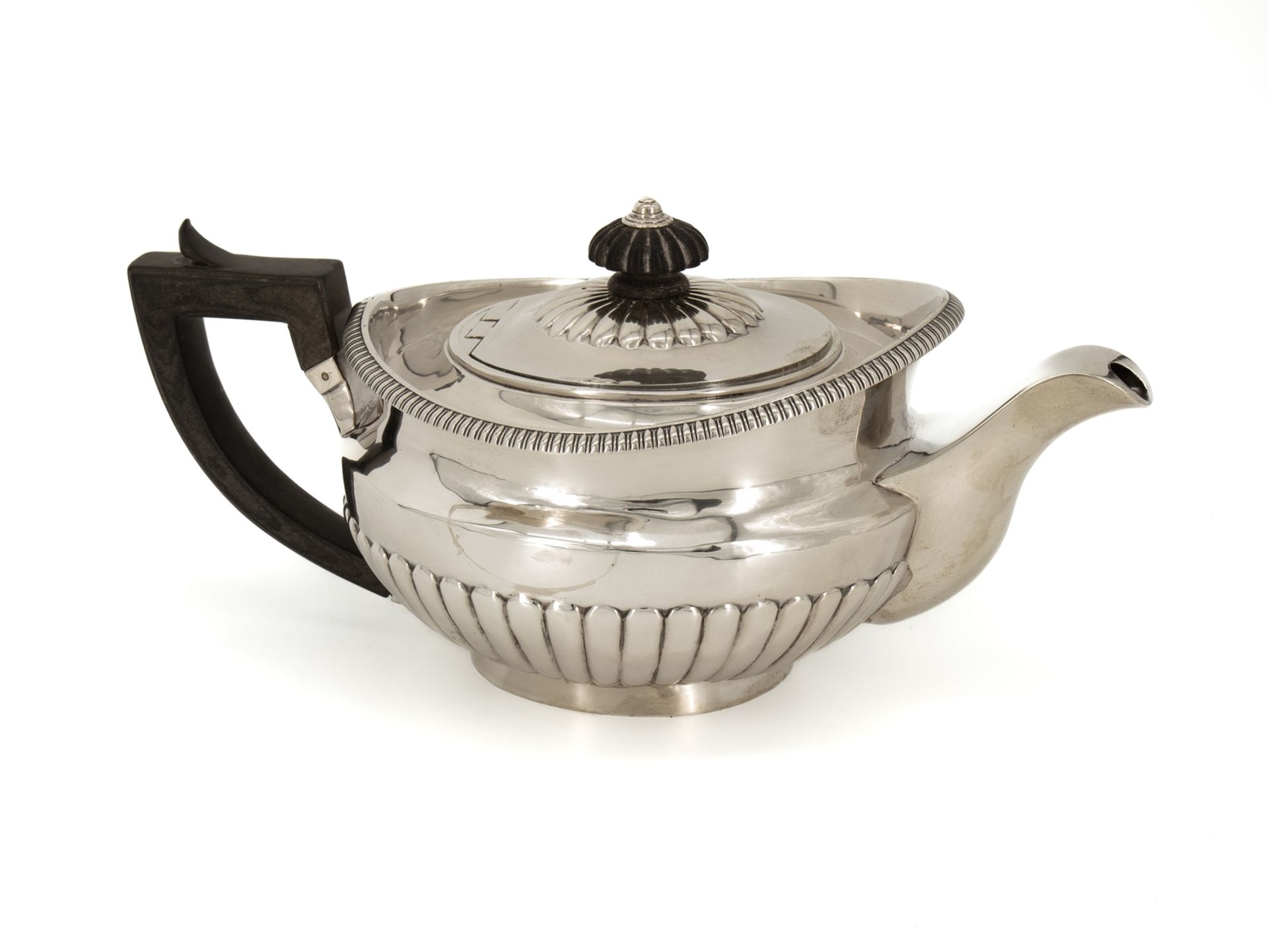 Large sterling silver teapot, England, London, 1830