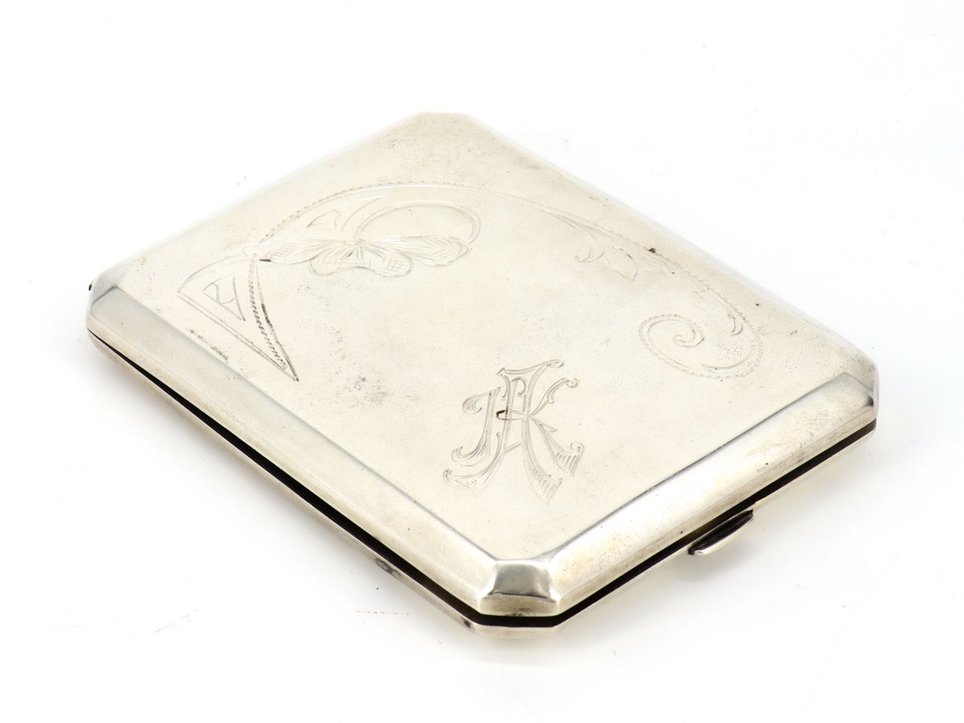 Art nouveau silver cigarette case, Baltic silver, around 1900
