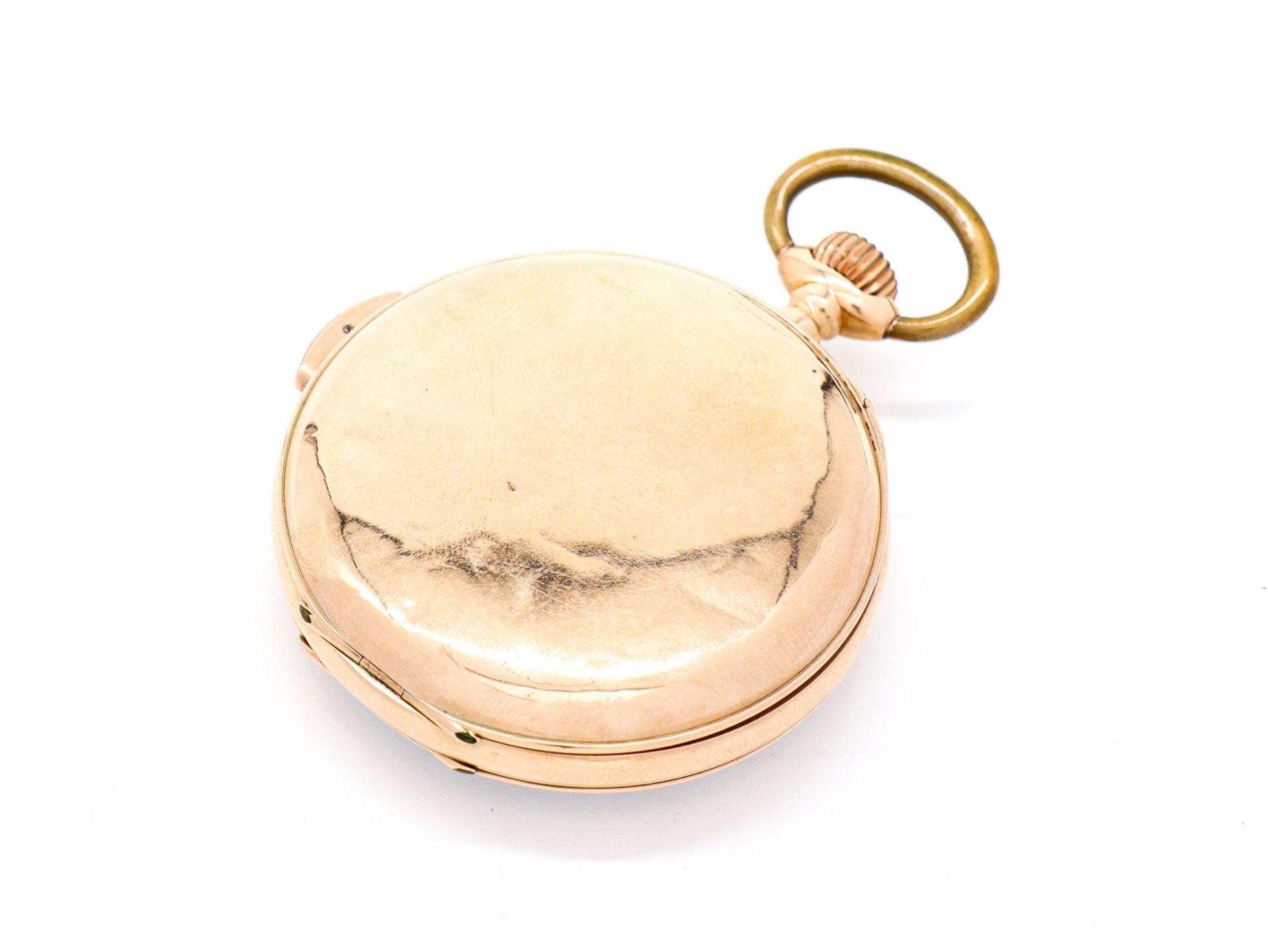 Pocket watch 14K, 585 red gold with small second and 1/4 hour repeater. - Image 7 of 8