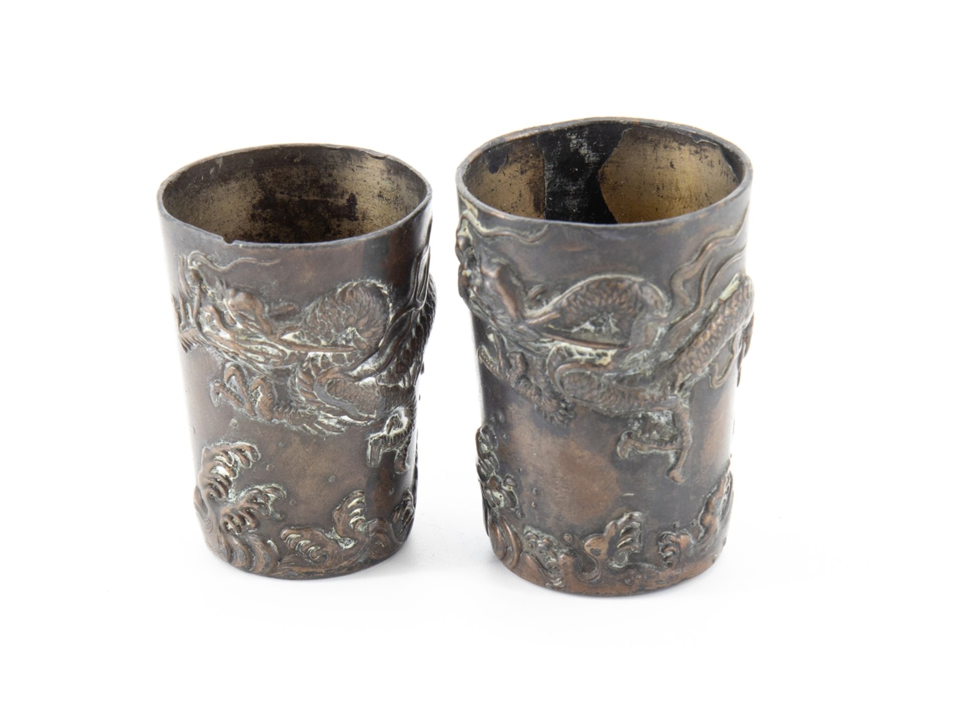 4 cups with dragon motif, China, around 1900 - Image 7 of 12