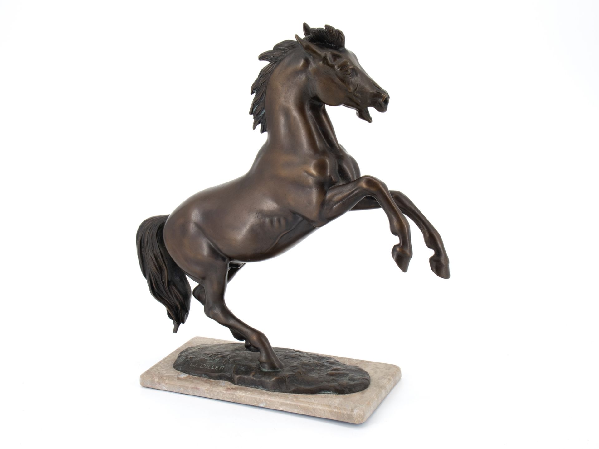 Diller Helmut (1911 - 1984), Bronzeskulptur "Steigendes Pferd"