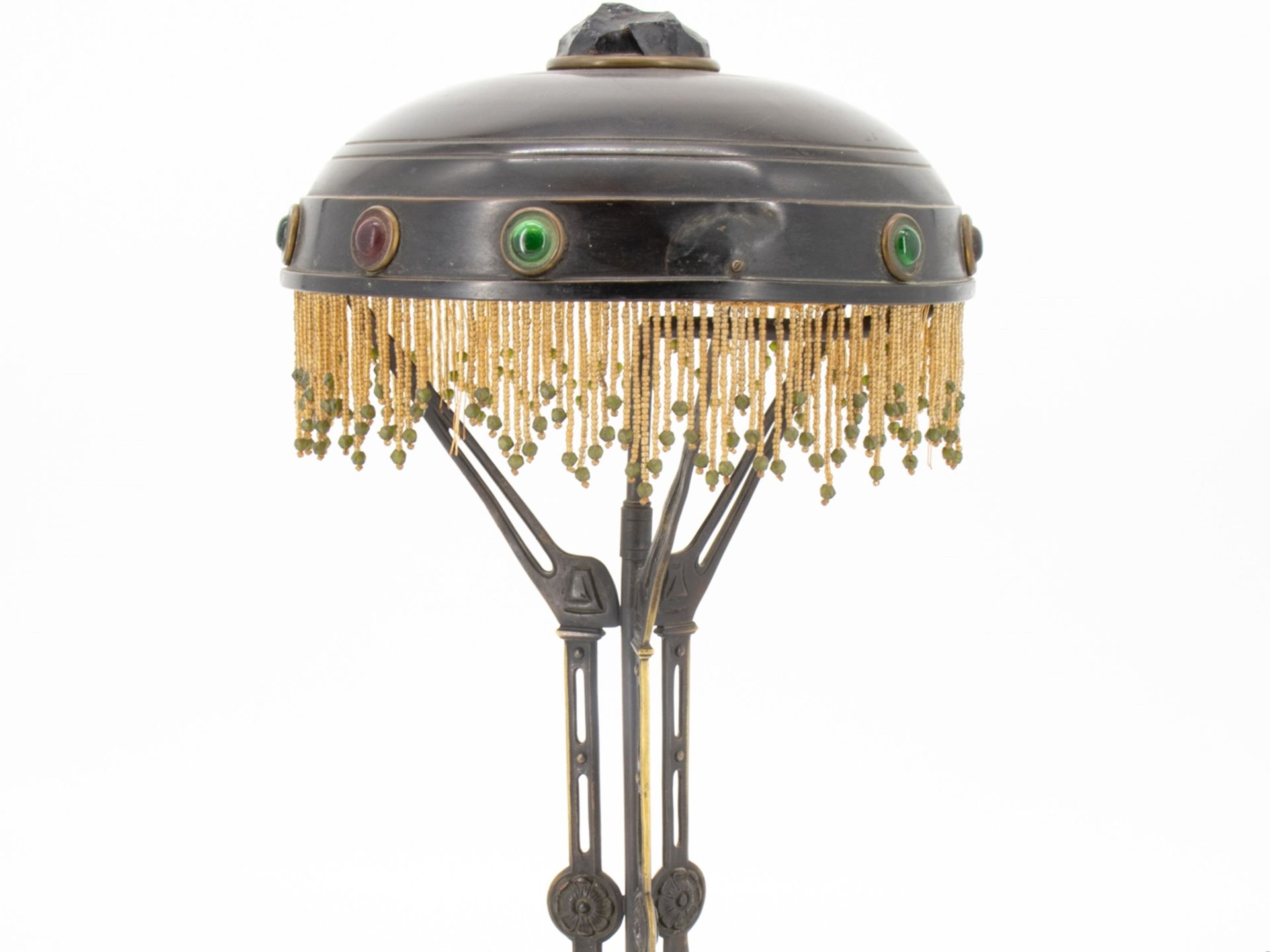 Art Nouveau table lamp with coloured stones, c. 1920 - Image 2 of 6