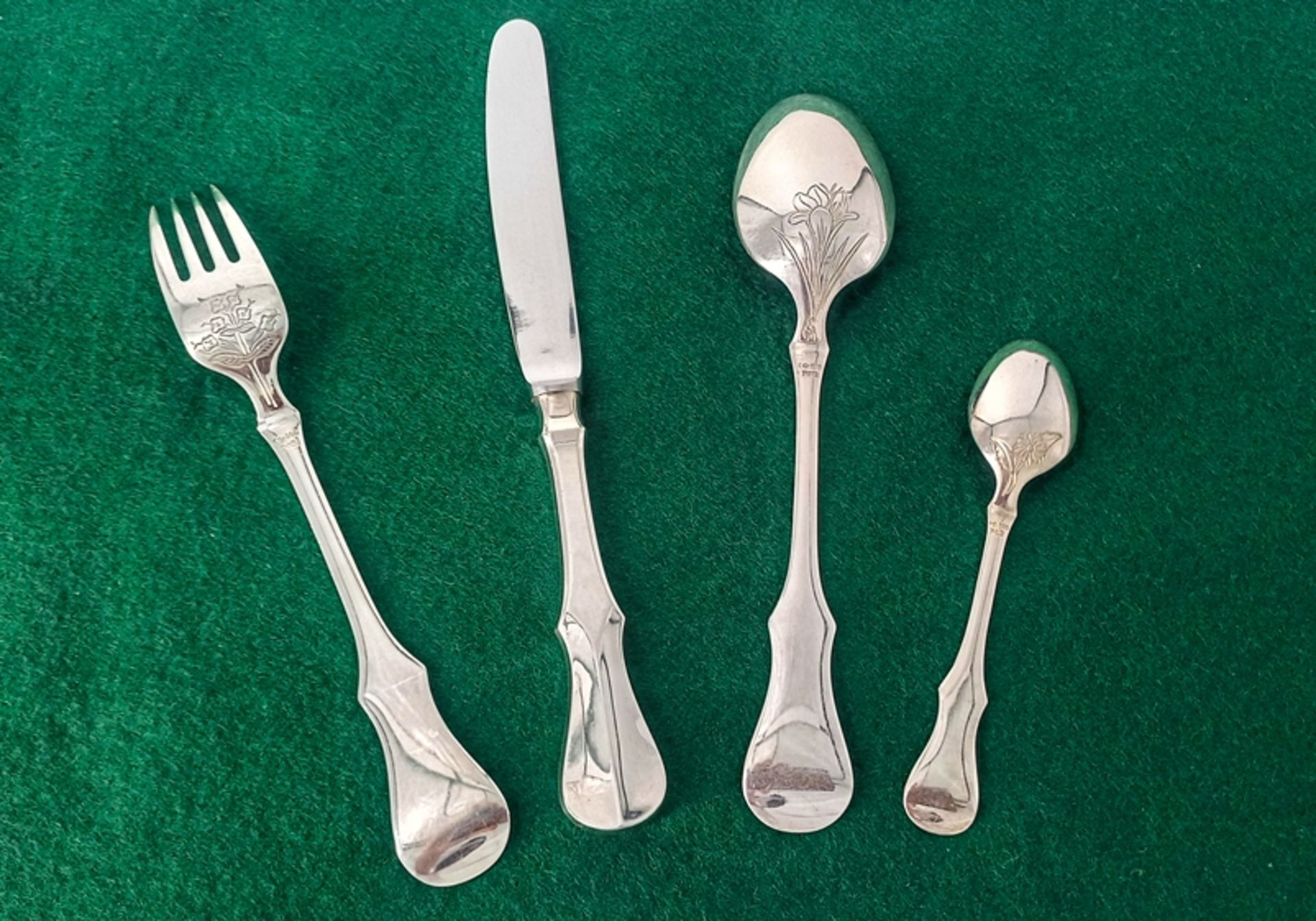 6 person cutlery set in 800 silver Robbe & Berking "Old Copenhagen" 24 pieces - Image 2 of 4