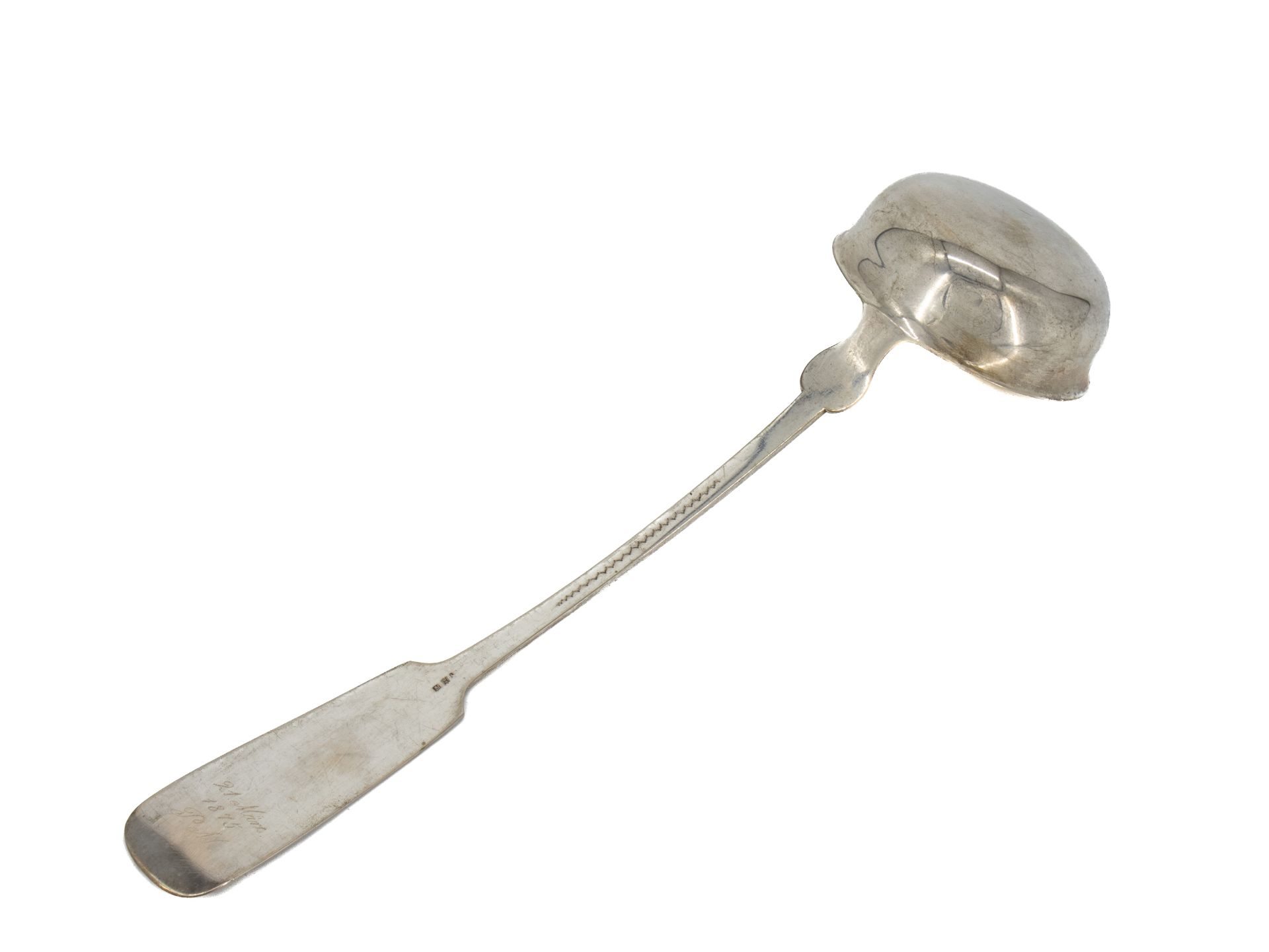 Large ladle in 12 lots of silver, dated 1875 - Image 2 of 5