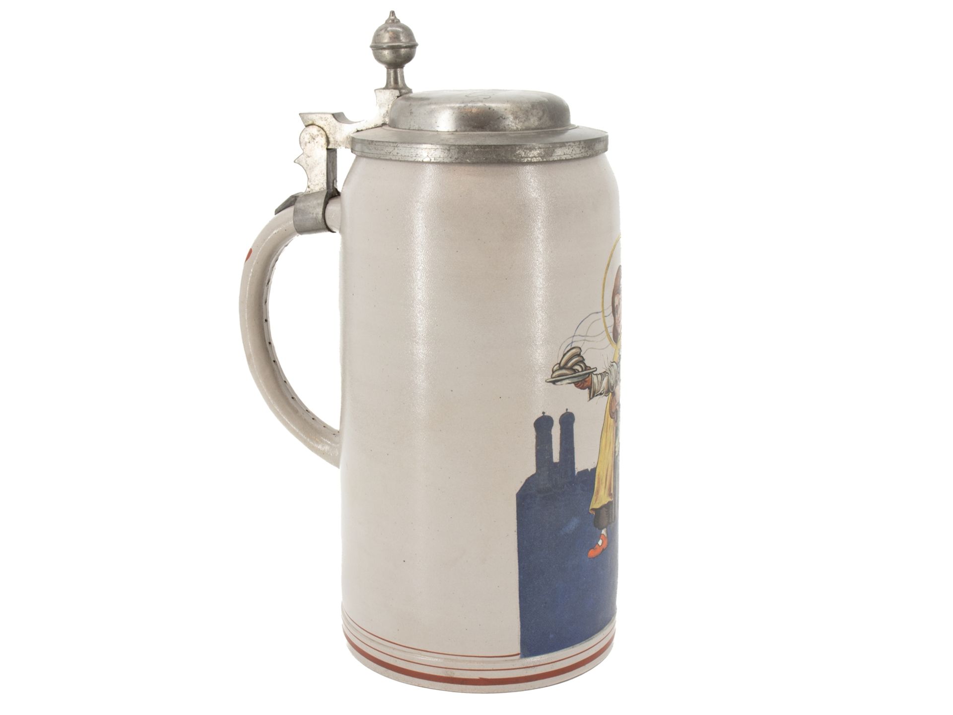 Extraordinary jug, Hofbräu Munich, 10 litres, Münchner Kindl, around 1900. - Image 2 of 8