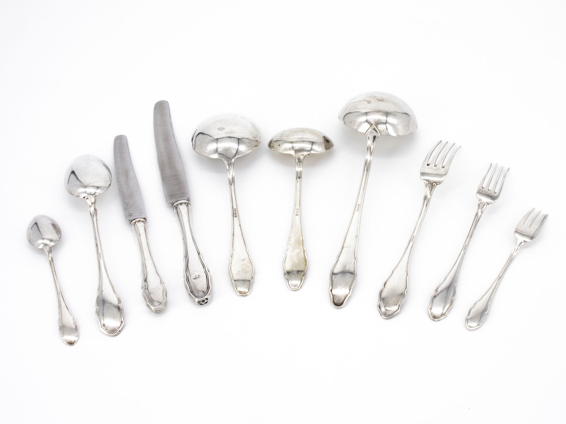 6-piece silver cutlery Seckenrand, Geb. Reiner Krumbach, Swabia, around 1930 - Image 2 of 5