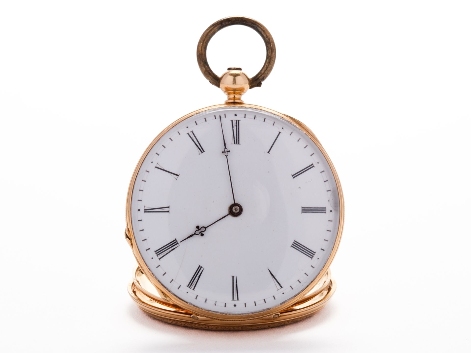 Large Swiss ladies' pocket watch in 18 K, 750 gold, circa 1880. - Image 8 of 8