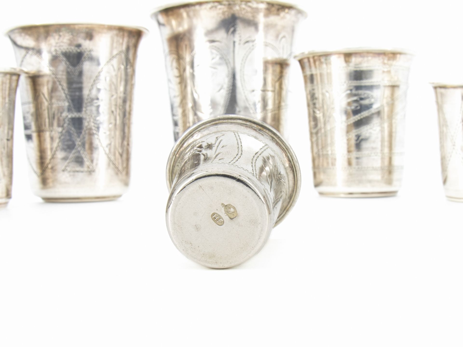 9 Silver cups, 84 Zolotniki, Russia, Baltic States c. 1900 - Image 9 of 10