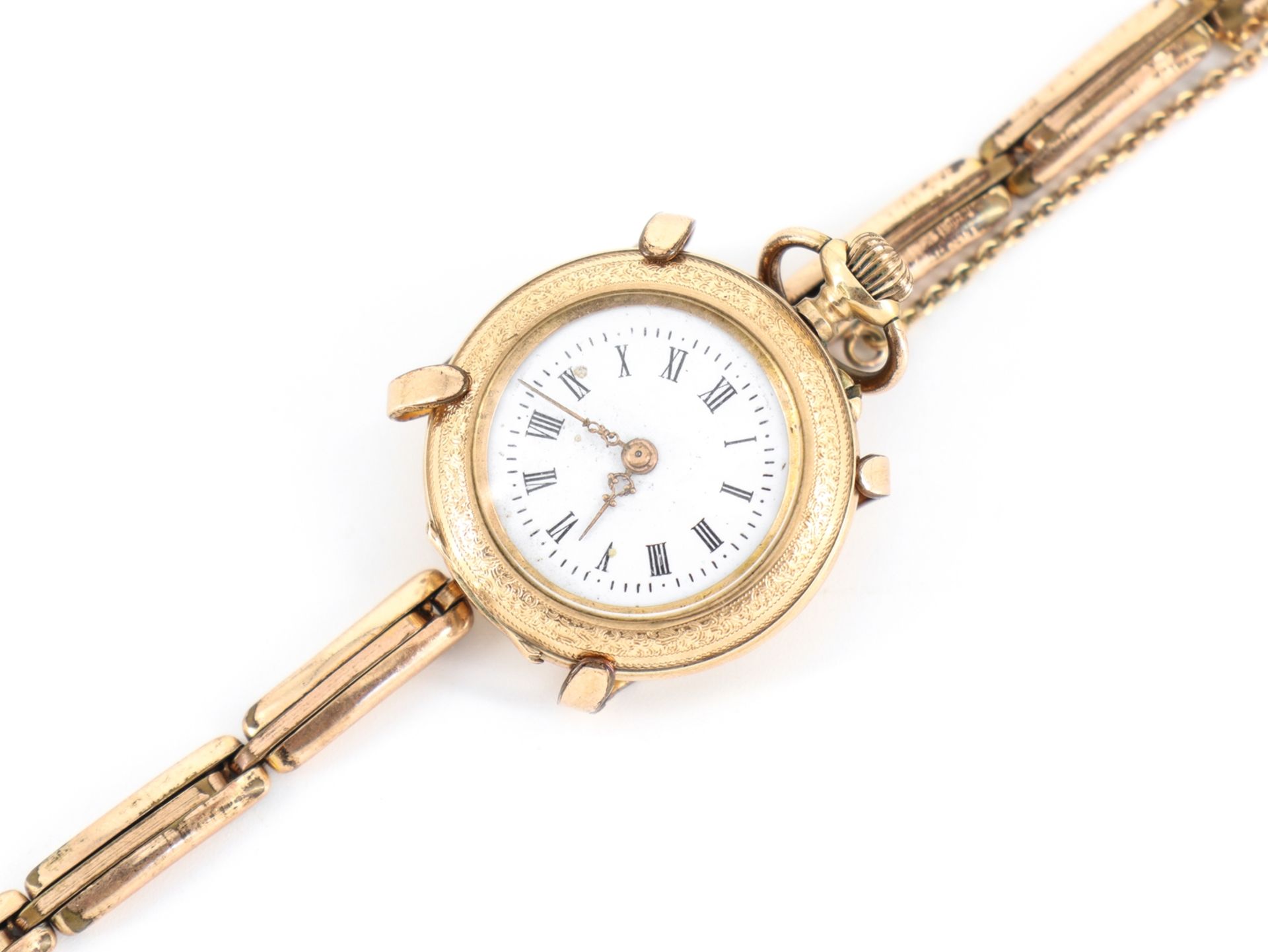 Damen Taschenuhr in 14 K, 585er Gold, mit Armband 