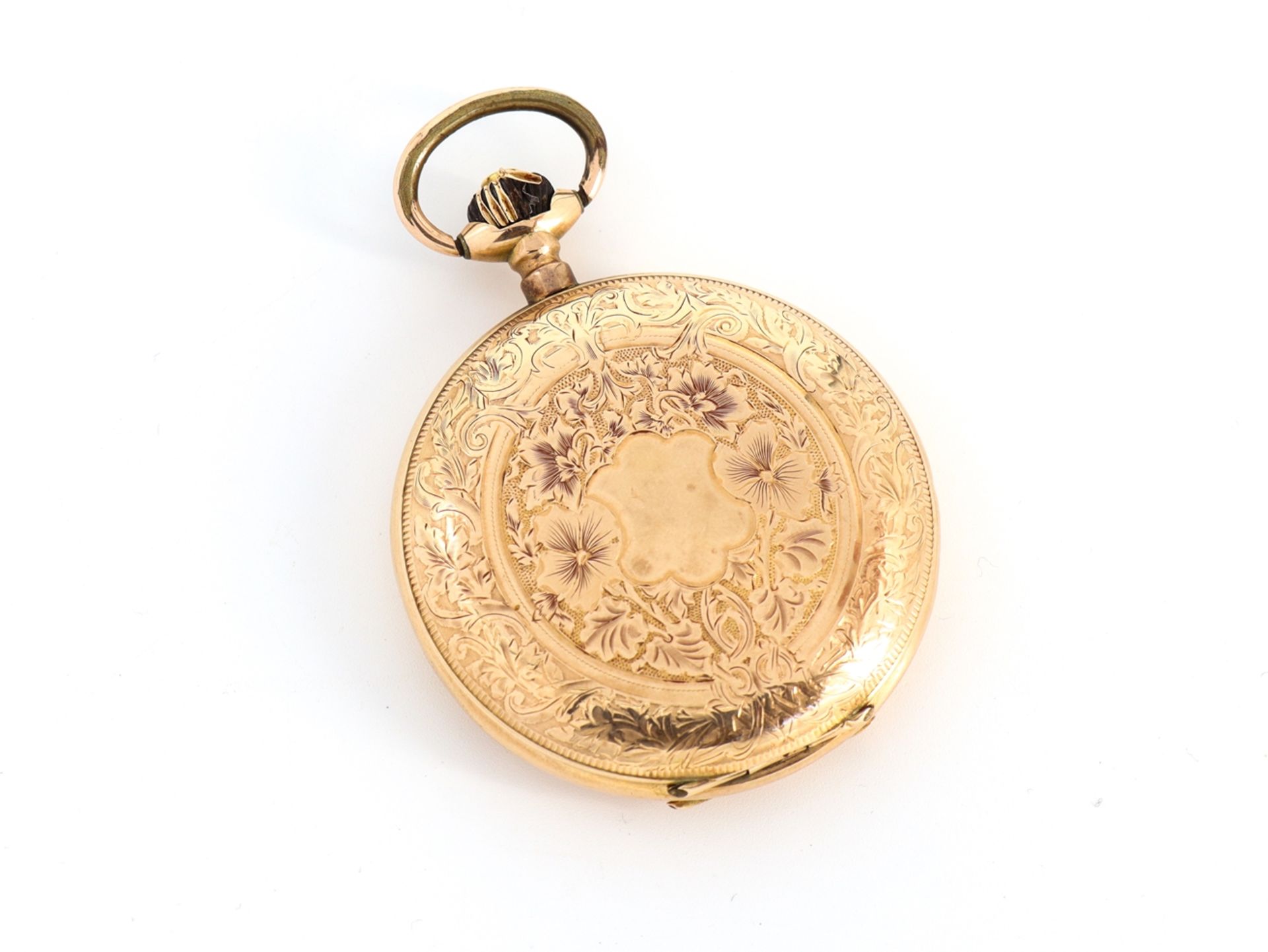 Large art nouveau pocket watch 14 K, 585 red gold, around 1900 - Image 9 of 9