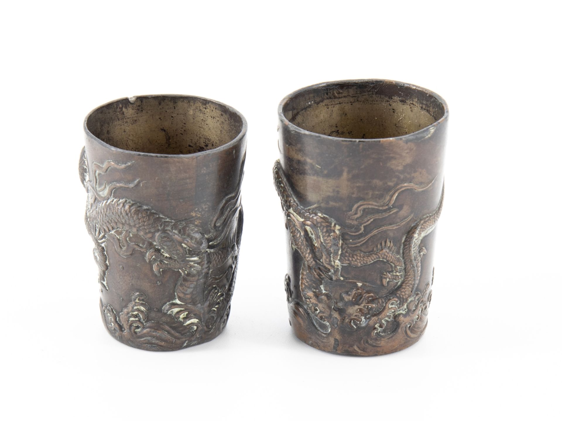 4 cups with dragon motif, China, around 1900 - Image 9 of 12