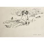 Charles Robinson Sykes (1875-1950) British. "Josephine", Etching, Unframed 5.75" x 8.25" (14.7 x