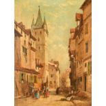 William Meadows (c.1825-c.1901) British. A Continental Street Scene, Oil on canvas, Signed, 22" x