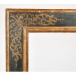 John Davies Framing. A Reproduction Black and Gold Cassetta Frame, rebate 40.25" x 28" (102.2 x 71.