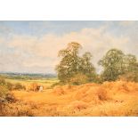 Henry John Sylvester Stannard (1870-1951) British. 'Harvest Time', Watercolour, Signed, 10" x 14.25"