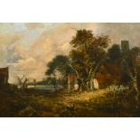 Joseph Paul (1804-1887) British. A Norwich River Landscape, Oil on canvas, Inscribed on labels