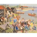 Norman Howard (1899-1955) British. The Fishermen, Watercolour, Unframed 15" x 19" (38.1 x 48.2cm)