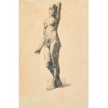 Henry Matthew Brock (1875-1960) British. A Standing Female Nude, Ink, in a fine gilt composition