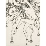 Charles Robinson Sykes (1875-1950) British. 'The Exotic Dancers', Etching, Unframed 6.25" x 4.75" (