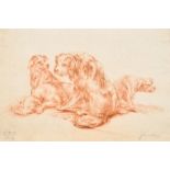G F J (19th Century) British. Study of Dogs, Sanguine, Signed with initials and dated 1839 in