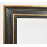 John Davies Framing. A Reproduction Dutch Black Frame, with gold inner and outer edging, rebate 58.