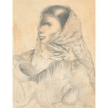 Mariette Lydis (1887-1970) Austrian/Argentinian. An Indian Girl with a Lace Shawl, Pencil Signed and