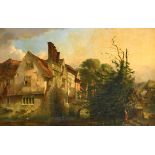 William Knight (19th Century) British. "The Mote Nr Ightham, Kent", Oil on panel, Signed, and