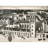 Wilfred Fairclough (1907-1996) British. "Magdelene College, Oxford", Drypoint etching, Signed and