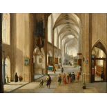 Attributed to Hendrik Van Steenwijk II (c.1580-1640) Dutch. Interior of a Gothic Church, possibly