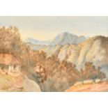 Franklin Lushington (1823-1901) British. A Thatched Hut on a Ravine, possibly Corfu, Watercolour,