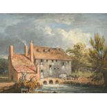 John Laporte (1761-1839) British. A Mill House with a Horse and Cart, Watercolour, 6.25" x9" (15.8 x