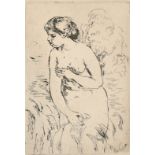 After Auguste Renoir (1841-1919) French. "Baigneuse Debout", Etching, Inscribed, 6.4" x 4.25" (16.