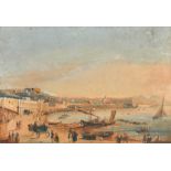 19th Century Italian School. The Bay of Naples, Oil on paper, 7.5" x 10.5" (19 x 26.6cm) and two