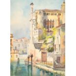 Louise Blandy (19th-20th Century) British. A Venetian Canal Scene, Watercolour, Inscribed on a