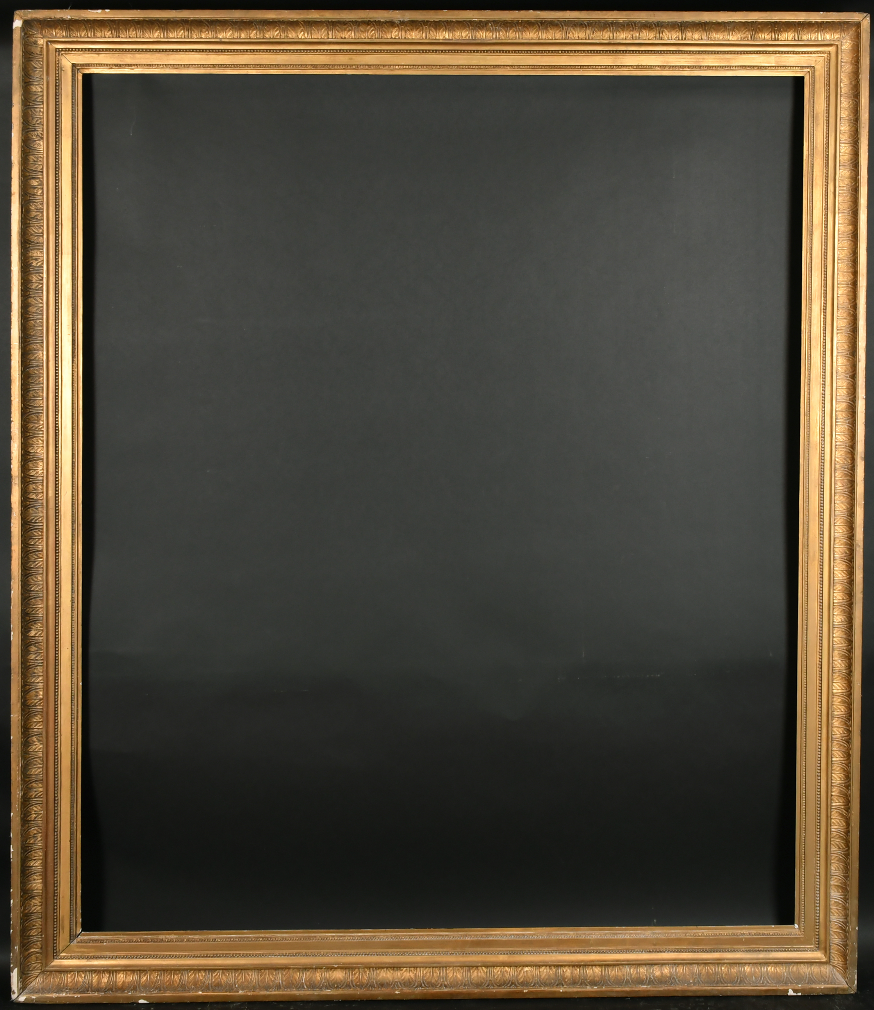 19th Century French School. A Gilt Composition with Acanthus Leaf Hollow Frame, rebate 71" x 58. - Image 2 of 3