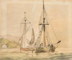 John Nixon (c.1750-1818) British. "Weymouth", Watercolour, Inscribed on a label verso, 3.25" x 4.25"