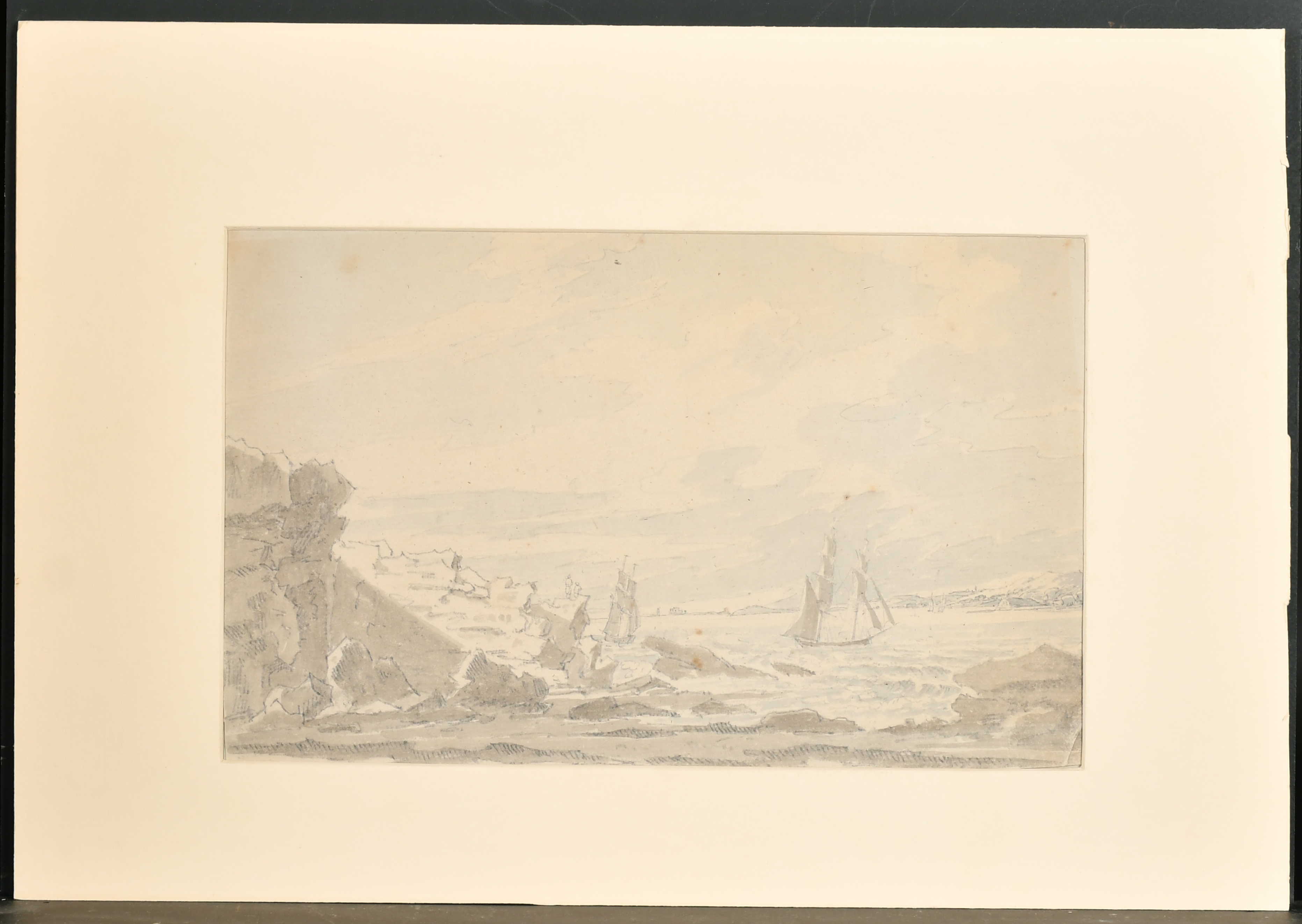 Attributed to Paul Sandby (1731-1809) British. "Piele Castle and Lighthouse in the distance", - Image 2 of 4