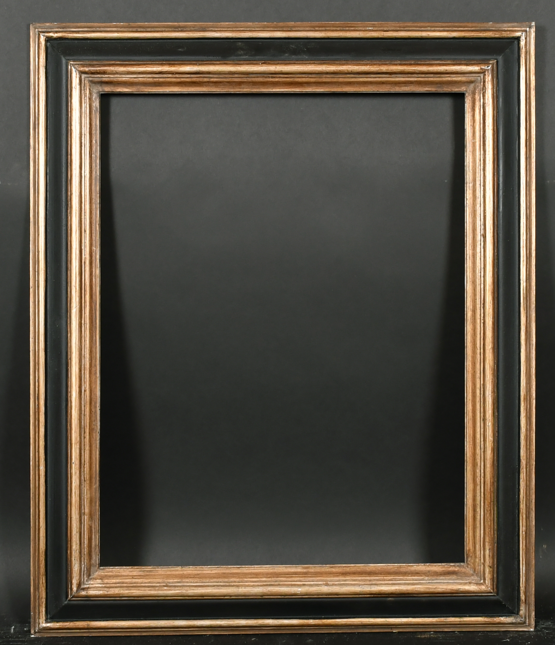 Alexander G Ley & Son. A Reproduction Italian Silver and Black Reverse Frame, rebate 26.5" x 20. - Image 2 of 3