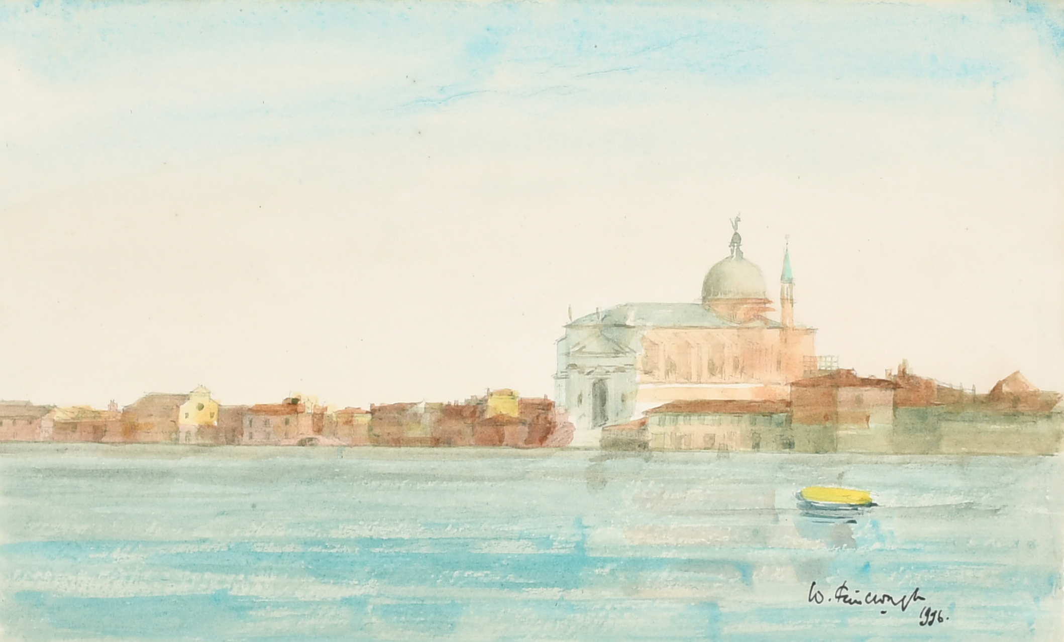 Wilfred Fairclough (1907-1996) British. "Venice, Il Redentore", Watercolour, Signed and dated