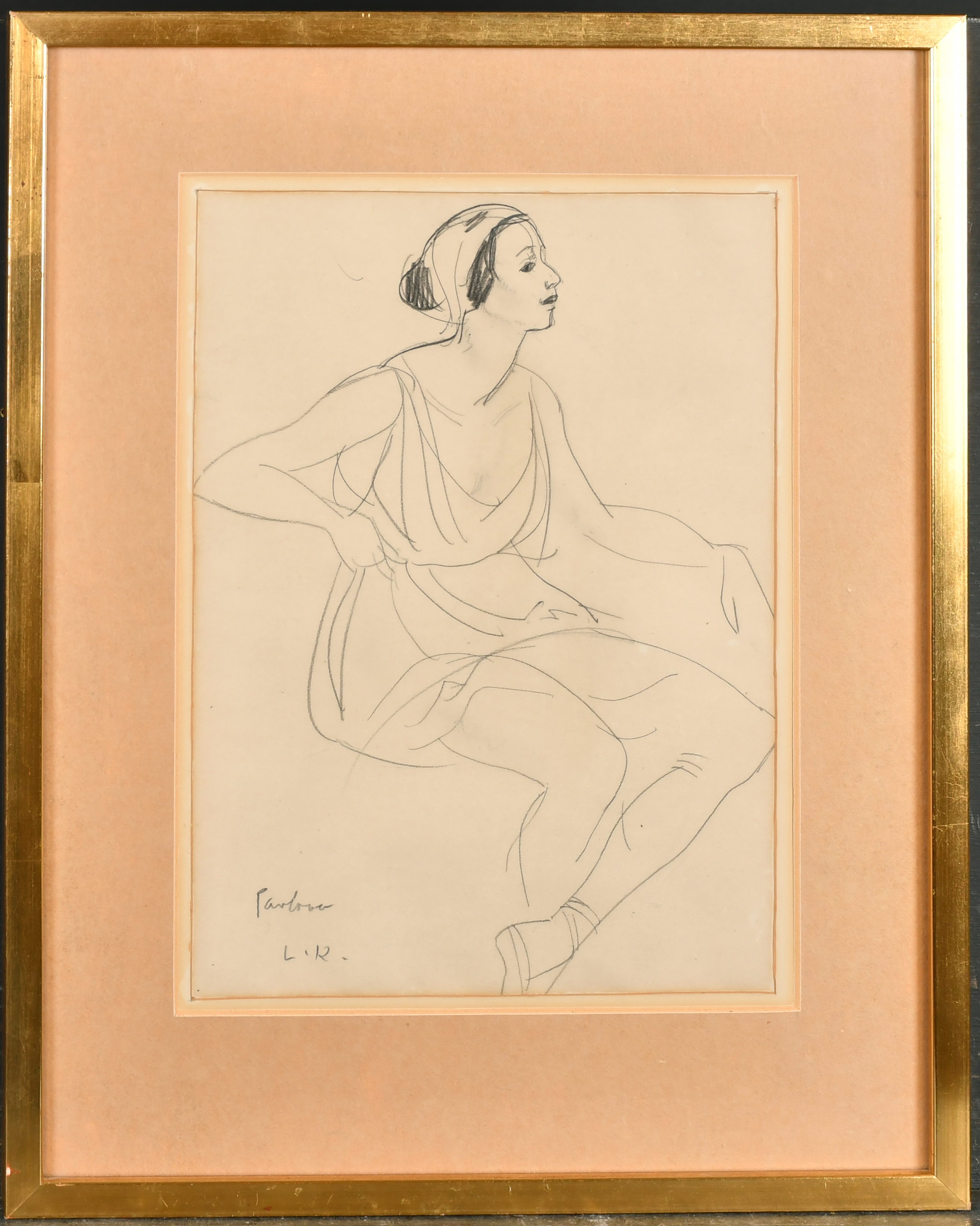 Laura Knight (1877-1970) British. "Pavlova", Pencil, Signed with initials and inscribed in pencil, - Image 2 of 6