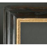 18th Century English School. A Reverse Ebonised Frame, with a carved giltwood sight edge, rebate