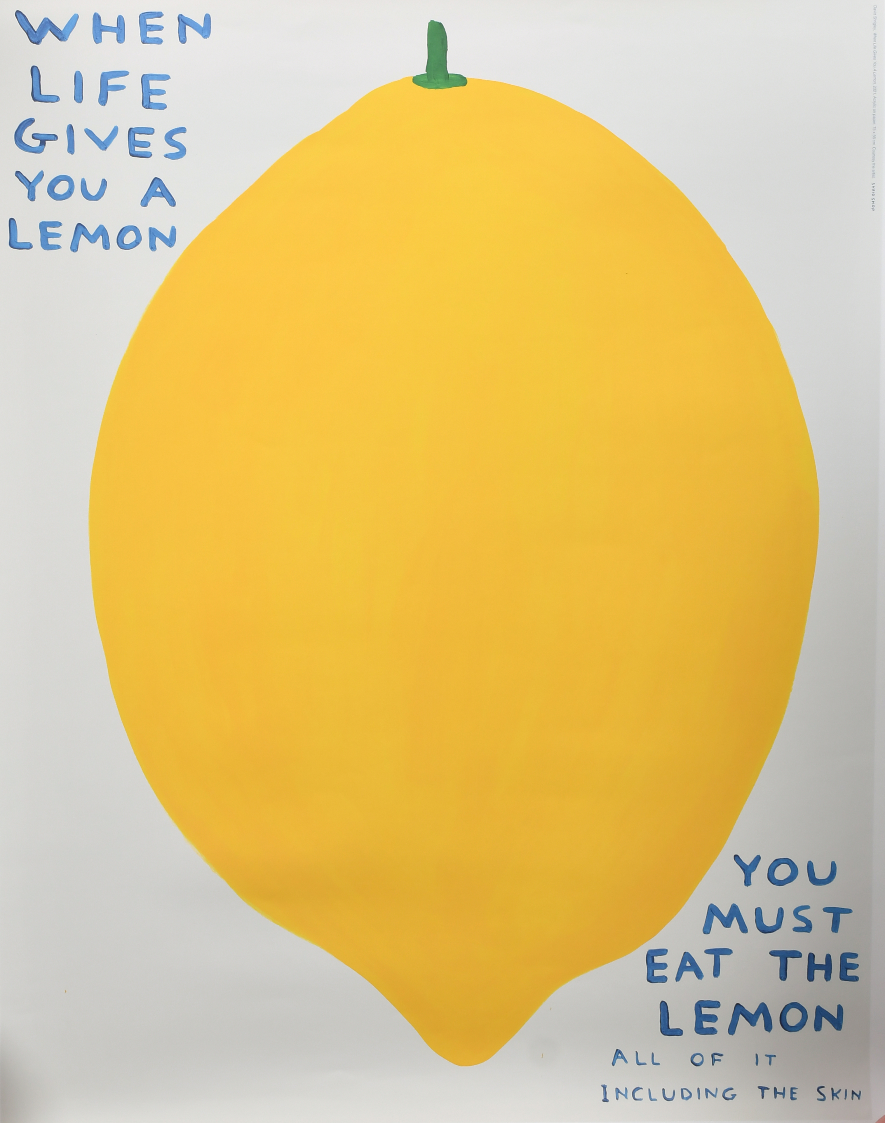 David Shrigley (1968- ) British. "When Life Gives you a Lemon", Lithograph, Unframed 29" x 21.25" (