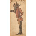 19th Century English School. "Sir Jopling", Watercolour and Ink, Inscribed, 7.5" x 3.5" (19 x