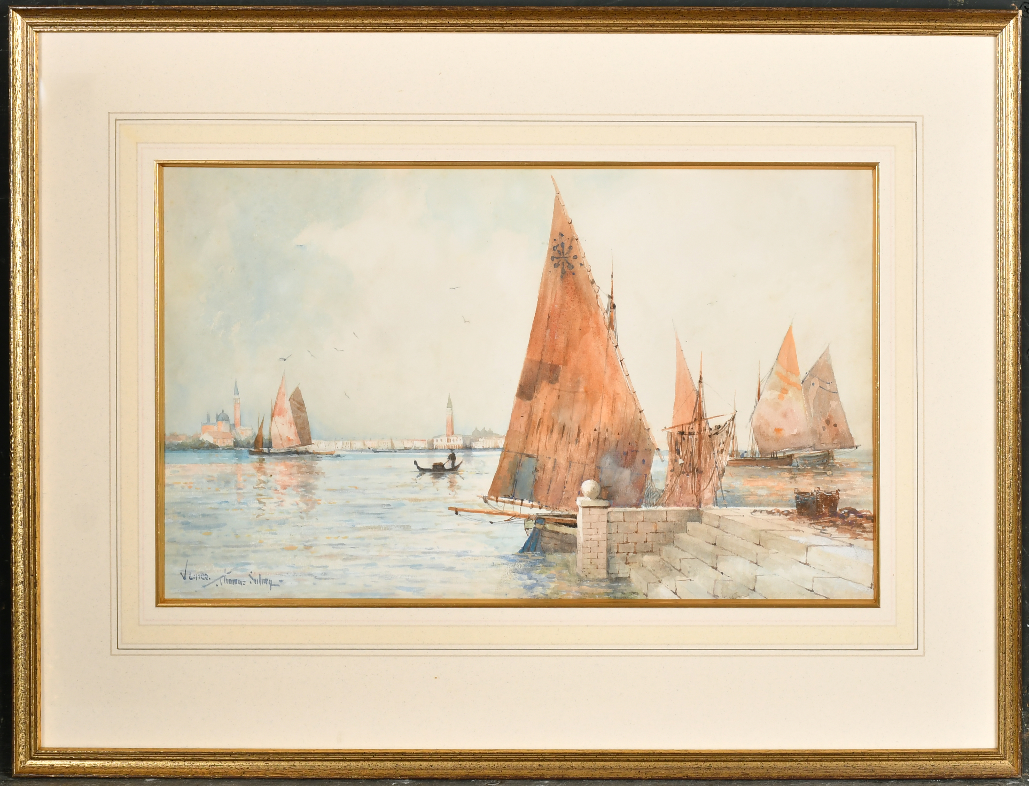 Thomas Sidney (19th-20th Century) British. "Venice", Watercolour, Signed and inscribed, 9.75" x - Image 2 of 5