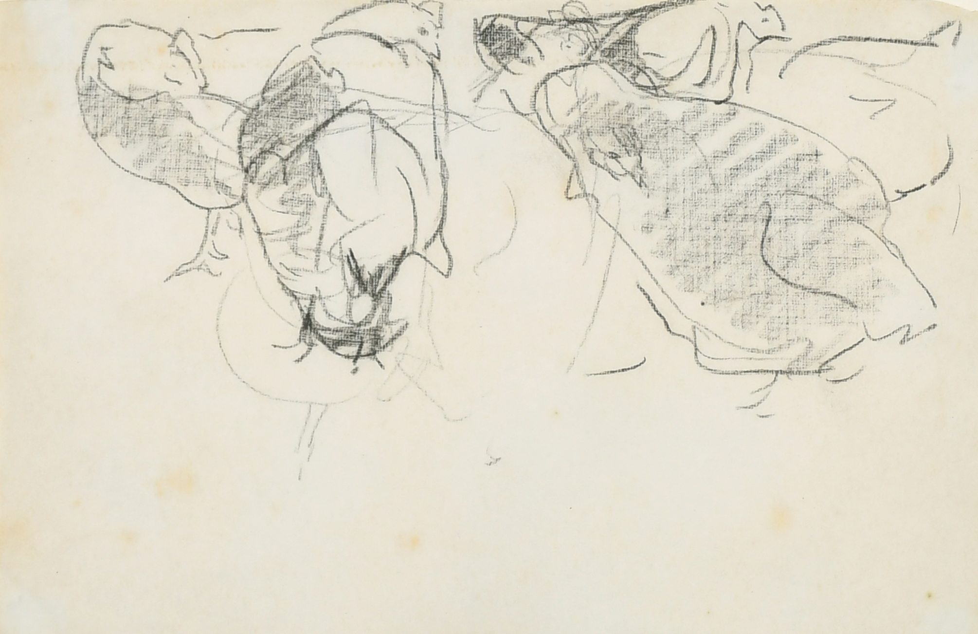 Harry Becker (1865-1928) British. Sketch of Hens, Pencil, 5.25" x 8.15" (13.3 x 20.7cm)