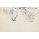 Harry Becker (1865-1928) British. Sketch of Hens, Pencil, 5.25" x 8.15" (13.3 x 20.7cm)